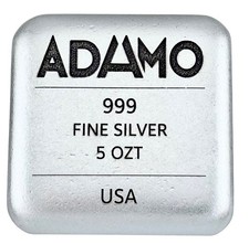 5 ozt 999 Fine Silver Bar - Liquid Texture - Adamo 83.75 per troy oz