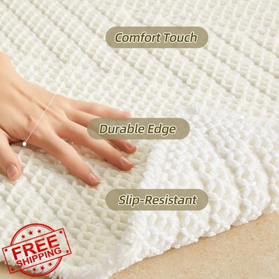 Sunfly Waffle Bath Mat, Boho Bathroom Rugs Non-Slip Washable Super Absorbent ...
