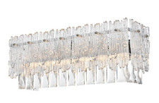 Crystal Wall Sconce 4 Light Fixture Chrome Bathroom Vanity Dining Room Foyer 19"