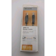 Belkin USB 2.0 Printer Cable 10ft 10 Feet Black