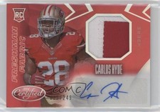 2014 Certified Freshman Fabric Mirror Signatures Red 23/249 Carlos Hyde Auto 0c6