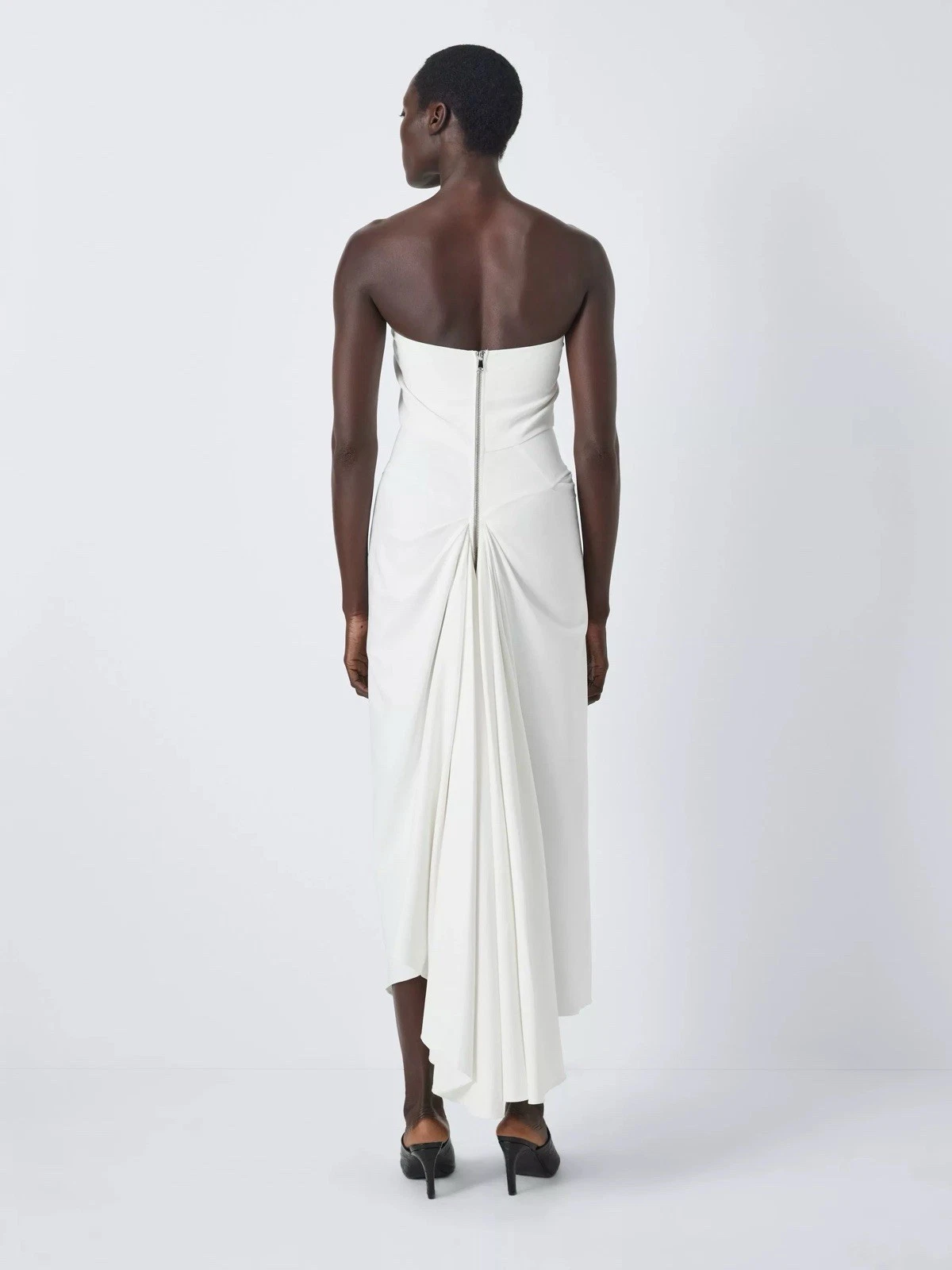 OFF WHITE John Lewis x A.W.A.K.E. MODE abito midi schiena vivace bianco sporco UK 16 RRP £ 249