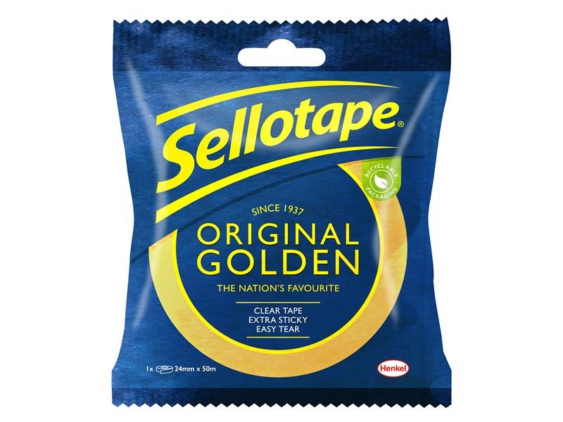 Sellotape Original Golden Tape Easy Tear Extra Sticky 24mm x 50m Roll - Image 4