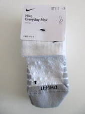 Nike 3-Pack Everyday MAX Dri Fit Cushioned ANKLE Socks WHITE mens L 8-12 womens