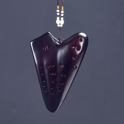 Smoked triple ocarina, Alto C major AC, for beginners, triple ocarina...