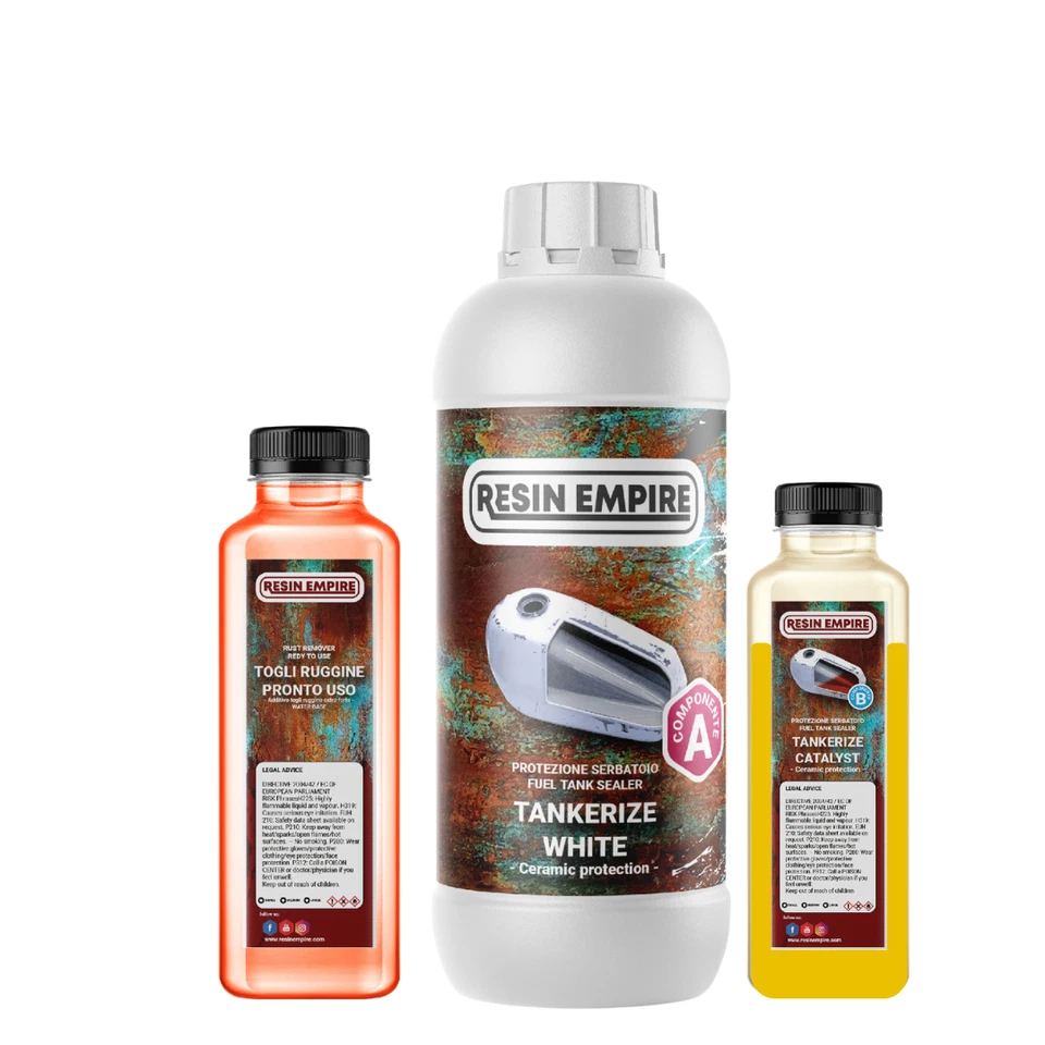 Kit Ripara Serbatoio Bianco Medio Moto Proteggi Trattamento Ruggine e protezione - Immagine 2 di 3