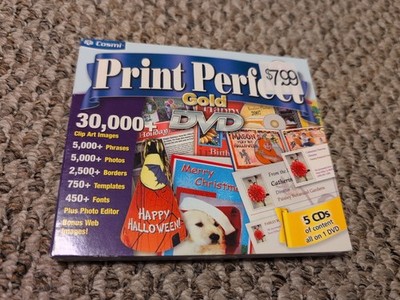 Print Perfect Gold DVD New Sealed Cosmi 30,000 Clip Art Images 2008