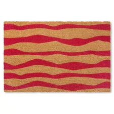 Ravine Abstract Red 18 In. X 30 In. Mountain Coir Door Mat