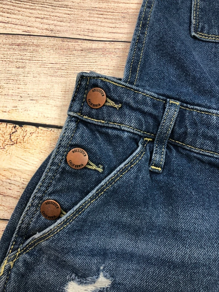 Hollister Talla S Tiro Alto Mamá Pantalones Cortos Mono Pantalones Cortos Vintage Elástico U35 Foto 4 de 4