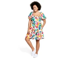 Tabitha Brown multicolor botanical print dress size XXS 