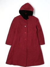 Girl Rothschild Red Swiss Black Hood Wool Winter Holiday Dress Coat Size 6X