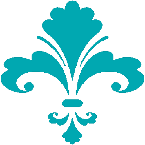 30 Custom Turquoise Fancy Fleur De Lis Personalized Address Labels