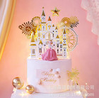 Castle Ferris Wheel Acrylic Happy Birthday Girls Party Cake Decoration UK