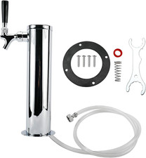 Single Faucet Draft Beer Tower, Single Tap Stainless Steel Polished Beer Kegerat