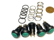 5 Pieces GREEN Latching PUSH BUTTON SWITCH DC 6A 12mm normally open on/off A35