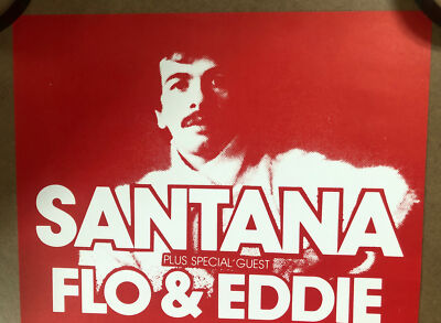 Santana Vintage Concert Poster 2nd Print 1970s Peace Press Flo And