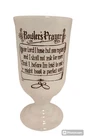 Vintage Bowling Bowler's Prayer White Milk Glass Pedestal Coffee Cup Mug 1967