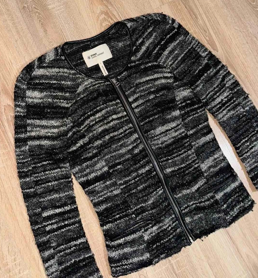 Etoile Isabel Marant Women's Lovely Warm Wool Leather Fashion Zip Jacket  SZ 2 - Image 3 of 4