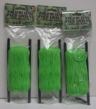 3-Parachute 95 Cord 100' Nylon Green NIB by Pepperell Braiding Company