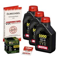 Honda VT 750 C/C2 Shadow (RC44) 97-02, Motul 10W40 ÖL + Hiflo Chrom ÖLfilter Set