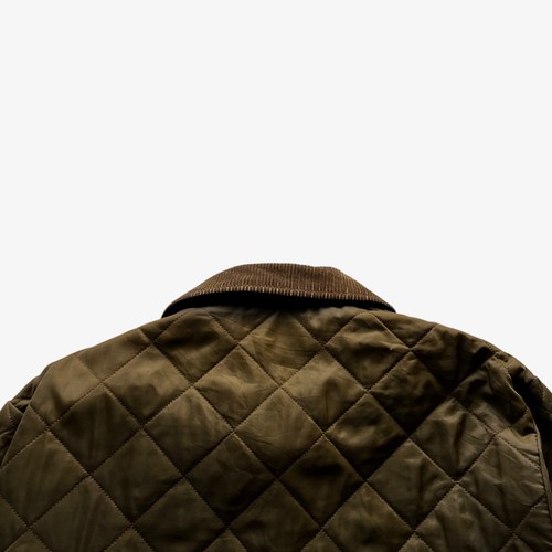 Vintage Y2K Men's Barbour Liddesdale Brown Quilted Jacket With Corduroy Collar - Picture 6 of 8