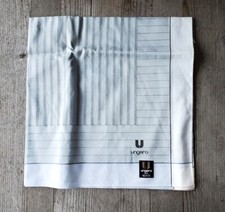 Vintage Ungaro Paris Men's Cotton Handkerchief / Pocket Square Gray  White NEW