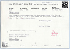 1954 Mustervordruck Typewriter Billhead German Germany Modern Design Moderne thumbnail