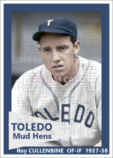 Roy Cullenbine - c. 1937-38 Toledo Mud Hens - 2.5 x 3.5 custom card (blank back)