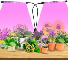 Lampada Piante coltivazione 2 Teste 360Â° Flessibile Timer Automatico 40 led 20W