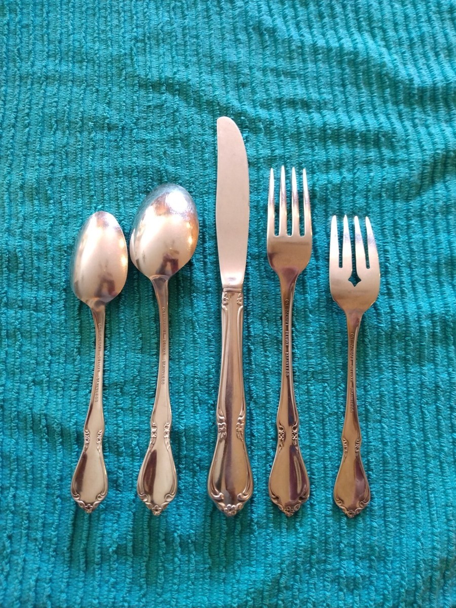 Oneidacraft DELUXE Oneida CHATEAU Stainless Silverware Flatware 5