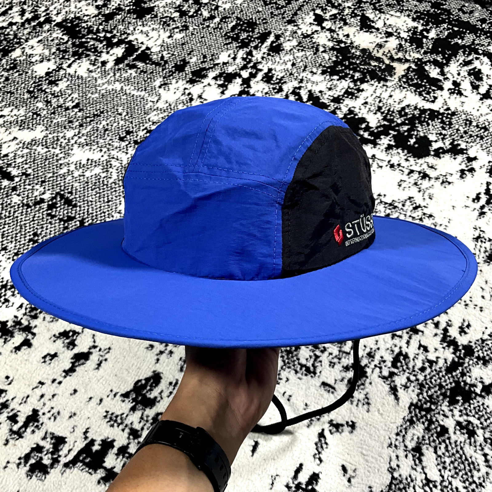 STUSSY BUCKET HAT ELM WATER SOMBRERO BUCKET HAT BLUE M/L SUMMER CAMPING OUTDOOR