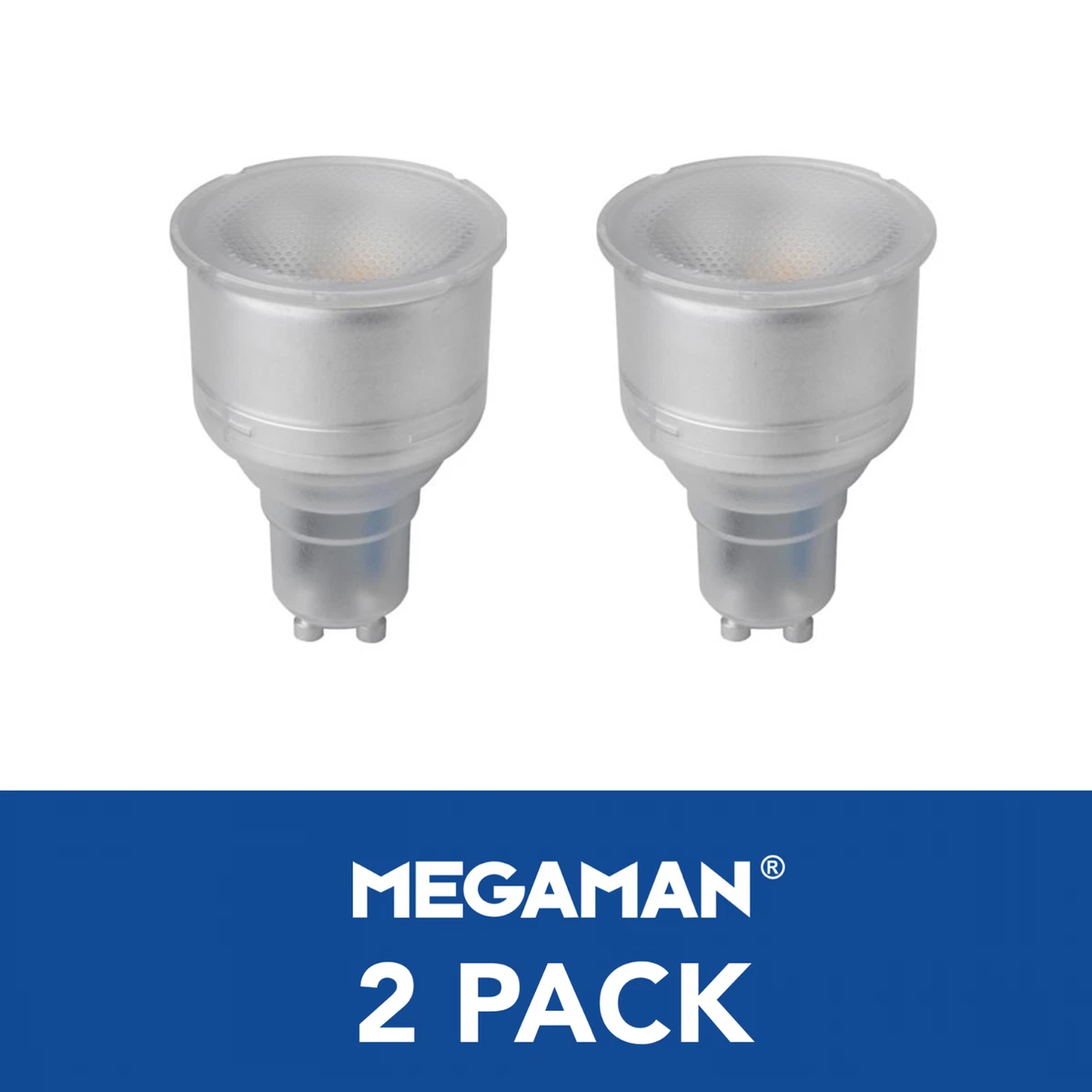 2 x Megaman LED Long Reflector Light Bulbs GU10 PAR16 5 2700K |