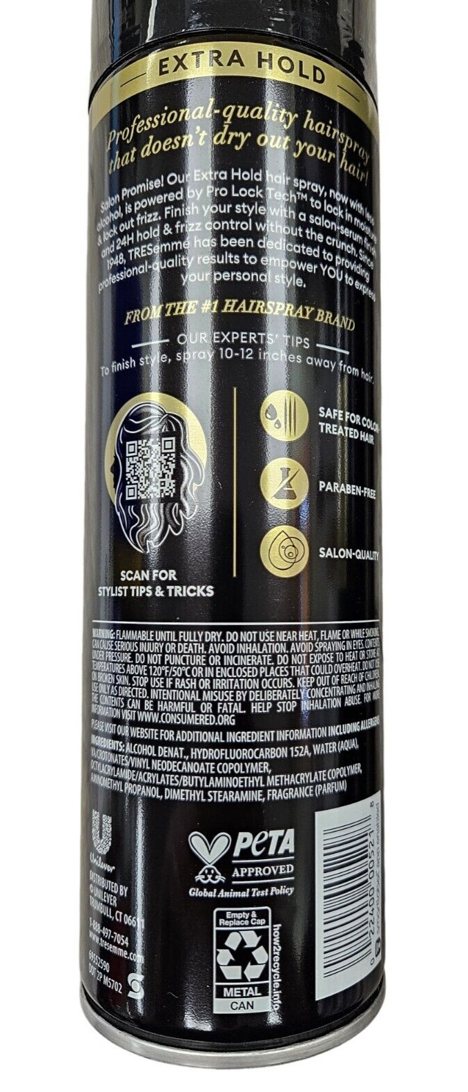 TRESemme Hair SPRAY Tres Two EXTRA HOLD 11oz ( 3 pack ) gold
