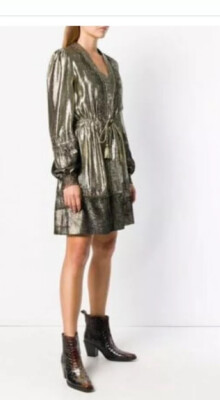 alberta ferretti gold dress Alberta Ferretti Orange Gold Dress – The Curatorial Dept main image 1