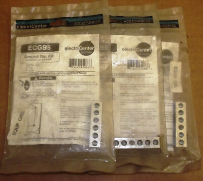Lot of 3 ElectriCenter ECGB5 Ground Bar Kit 5 position 14-4 AWG