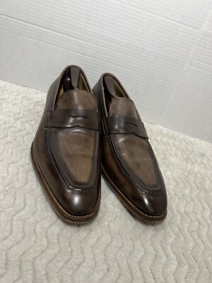 Jose Real Mastrich Men s Size 43 US 10 Brown Leather Penny Loafers Ebano
