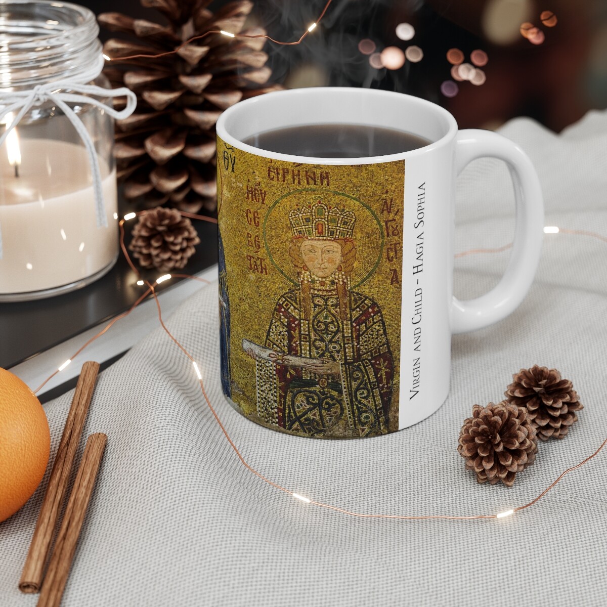 Ceramic Coffee Mug - Hagia Sophia Serenity: Virgin and Child Mosaic