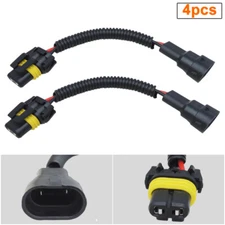 4pcs 9006 HB4 9012 Fog Light DRL Extension Cable Wiring Harness Socket Connector