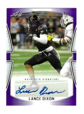 LANCE DIXON Toledo, PSU, WV, Philadelphia Eagles 2019 Leaf #'d AUTOGRAPH RC 1/1
