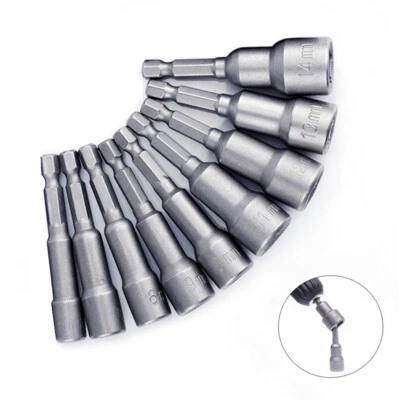 6-17mm 1/4'' Hex Socket Magnetic Screw Nut Drive Driver Impact Drill Bit Adapter