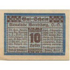 [#286160] Banknote, Austria, Geretsberg, 10 Heller, Texte, 1920, UNC Mehl:FS 231