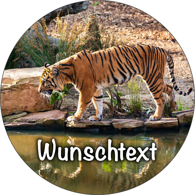 Tiger eßbar Tortenbild Party Deko personalisiert Geschenk Geburtstag Name Katze