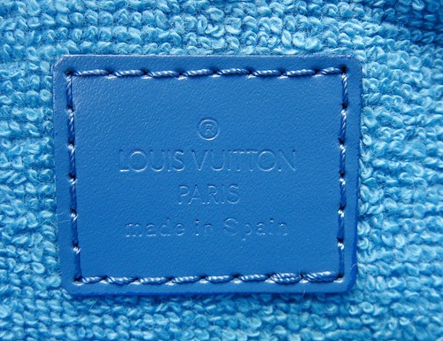 Autentica borsa a mano in vinile LOUIS VUITTON Lagoon Bay Blue Epi Plage #52747 - Foto 10 di 11