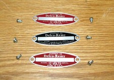 1954-1962 DELCO REMY DISTRIBUTOR, STARTER, GENERATOR TAGS SET OF 3 ** USA MADE *