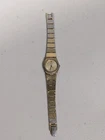 Vintage Seiko Watch Women 22mm Gold Dial Gold Tone Round 2C21-0030