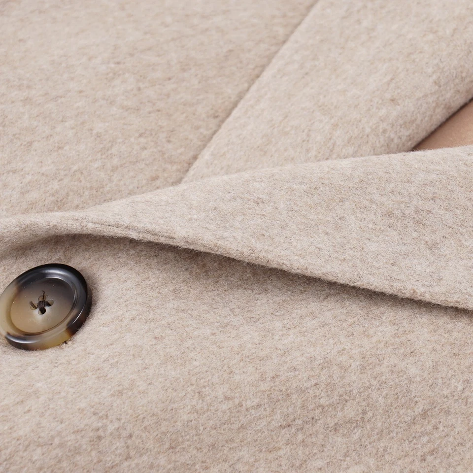 Abrigo de lana Lardini F/W 24-25 tostado suave cepillado aspecto castor 42R (UE 52) NUEVO CON ETIQUETAS Foto 4 de 4