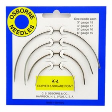 C.S. Osborne Diamond Point Curved Needle Pack K-4 - Made In Germany