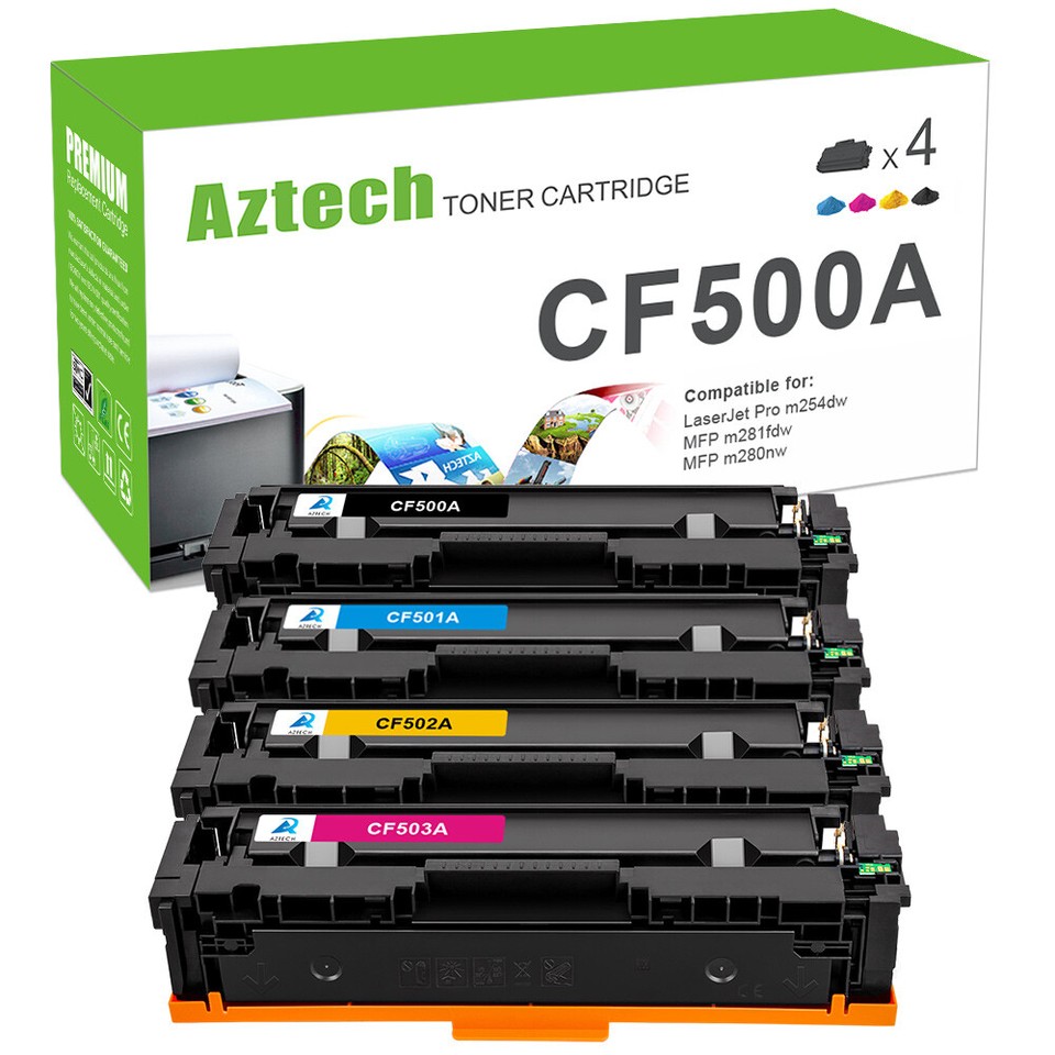 Ricambio Stampante HP M281fdw M254dw Kit 4 Toner Compatibili HP CF500A/202A - Per Stampanti LaserJet Pro M281fdw, M254dw E Modelli Simili A500 Mini - Foto 6
