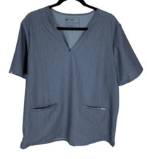 Women's Figs Gray Graphite Casma Three-Pocket Short Sleeve Scrub Top Size XXL