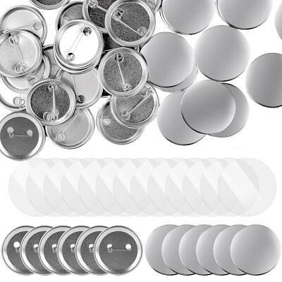 200 Sets leere Button-Materialien - Runde Metallabzeichen 32mm Kit